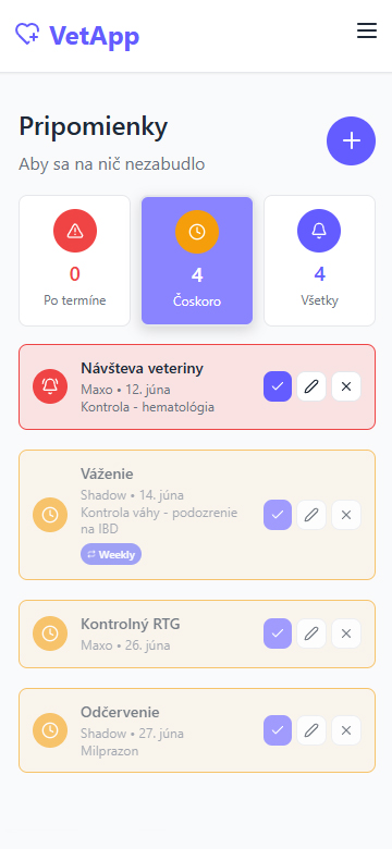 Reminders Screen